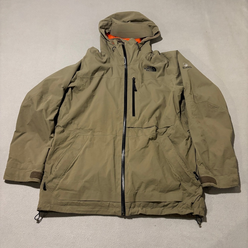 The North Face Steep Series HyVent Alpha Jacket Mens Large Tan Orange Primaloft